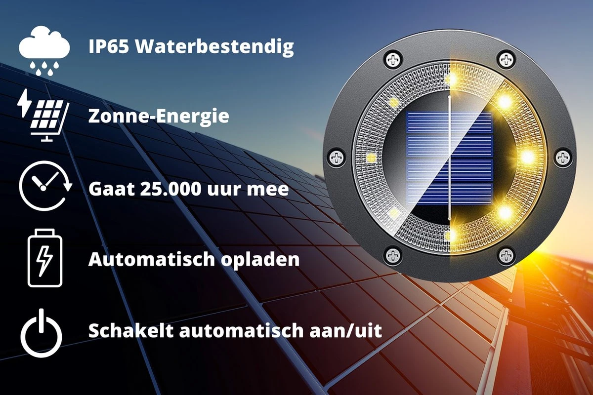Q-Mate 4 X LED Solar Grondspot Zwart - Solar Tuinverlichting - Buitenlamp - Tuinverlichting Op Zonne-Energie 5 Q-Mate 4 X LED Solar Grondspot Zwart - Solar Tuinverlichting - Buitenlamp - Tuinverlichting Op Zonne-Energie - Afbeelding 3