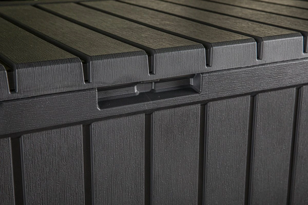 Keter Kentwood Opbergbox - 128x53.6x59 Cm - 350 L - Grafiet 8 Keter Kentwood Opbergbox - 128x53.6x59 Cm - 350 L - Grafiet - Afbeelding 6