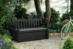 Keter Eden Garden Bench Opbergbank - 265L - 140x60x84cm - Zwart/Grijs -Woonwinkel 1200x800 32