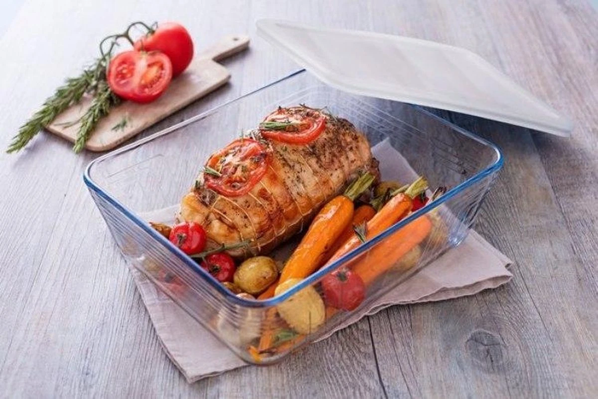 Pyrex - Cook & Freeze Schaal Met Deksel Set Van 4 Stuks - Transparant/Wit 7 Pyrex - Cook & Freeze Schaal Met Deksel Set Van 4 Stuks - Transparant/Wit - Afbeelding 5