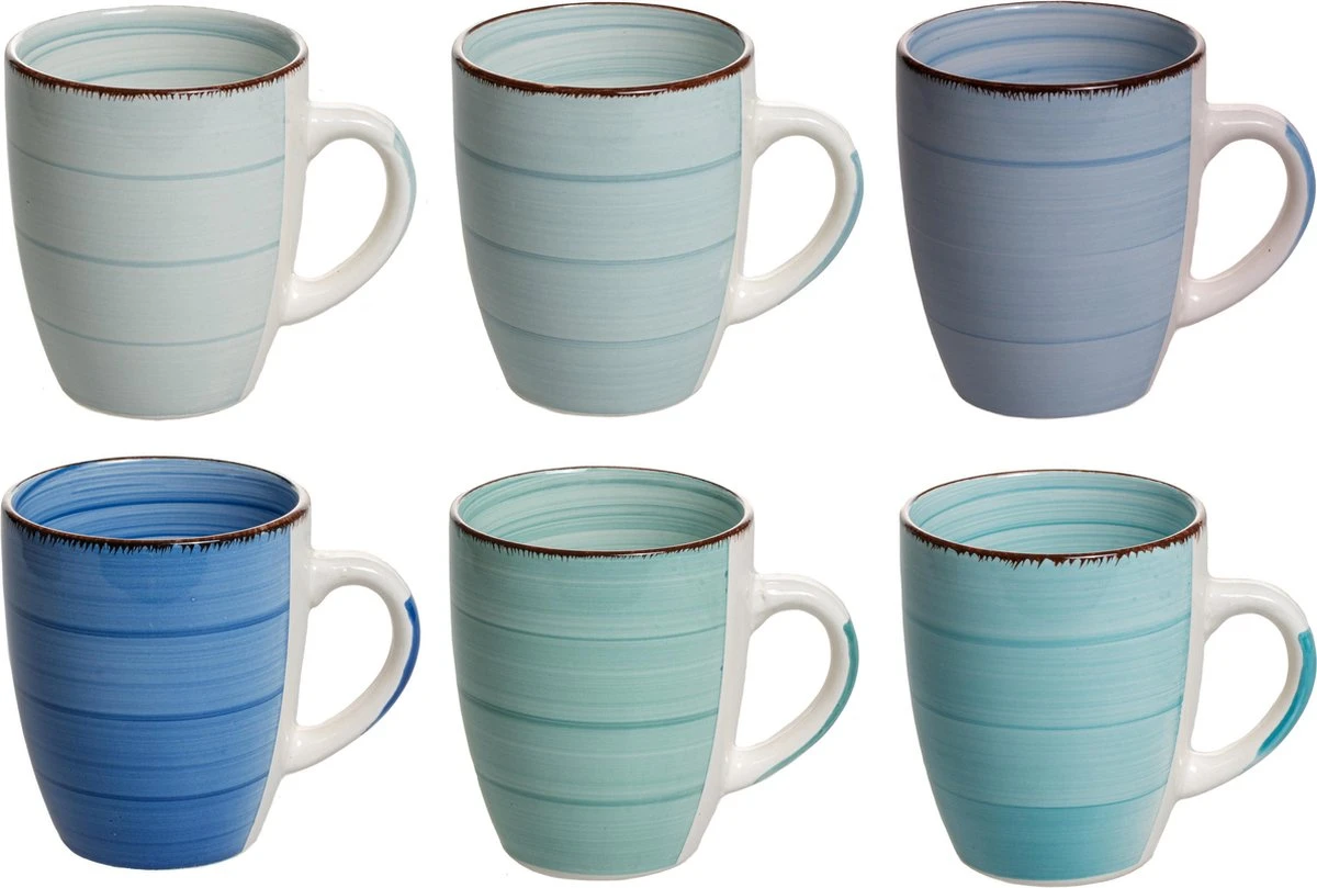 Studio Tavola Mokken Ocean Blue 350 Ml - 6 Stuks 3 Studio Tavola Mokken Ocean Blue 350 Ml - 6 Stuks