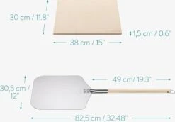 Navaris Pizzasteen XL Voor Oven En Barbecue - Rechthoekige Pizzaplaat 38 X 30 Cm - Inclusief Pizzaschep Met Extra Lang Handvat En Receptenboek -Woonwinkel 1200x834 4