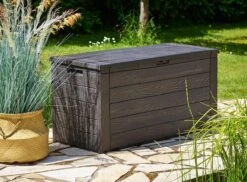 Merkloos Woody Tuin Opbergbox - 324 Liter 45x120x60 Cm - Tuinkussenbox - Antraciet/bruin -Woonwinkel 1200x884 1