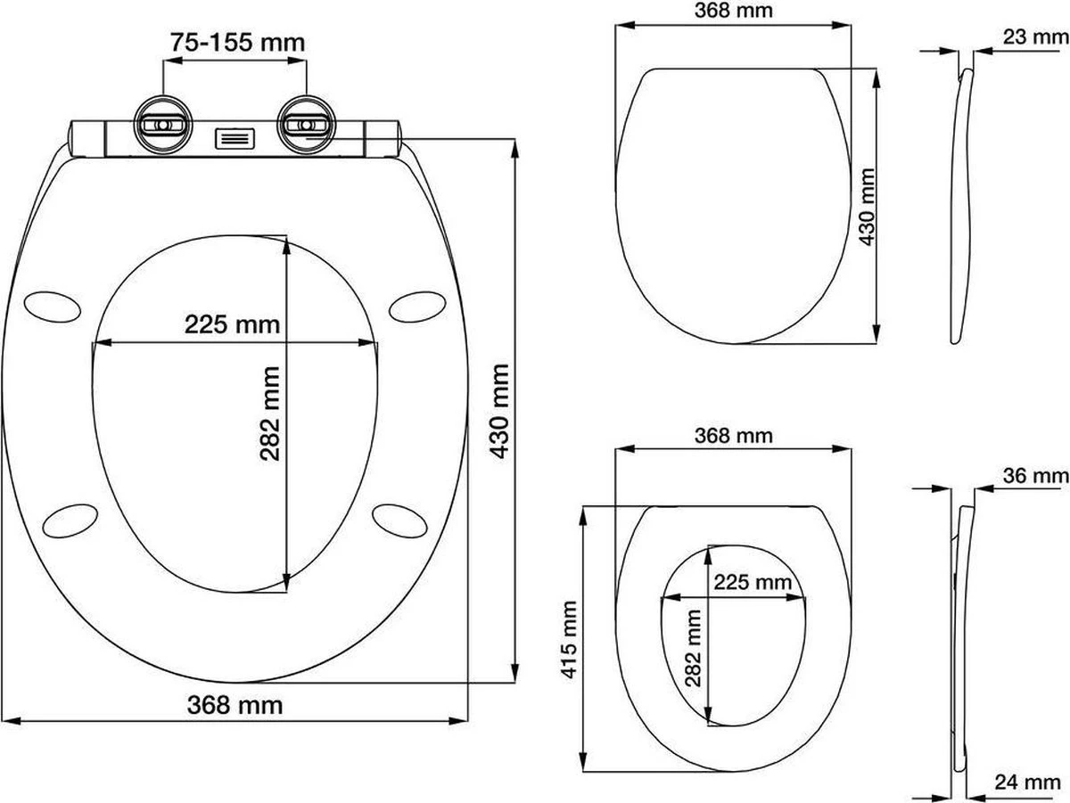 Tiger Boston - Toiletbril - WC Bril - Duroplast - Wit / RVS Geborsteld 5 Tiger Boston - Toiletbril - WC Bril - Duroplast - Wit / RVS Geborsteld - Afbeelding 3