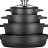 Smile 10-Delige Pannenset - Anti Aanbaklaag - Vaatwasser Bestendig - Zwart - MGK-17 -Woonwinkel 1200x902 8