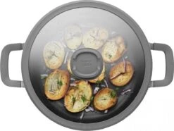 BergHOFF Leo Hapjespan Stone - 28 Cm - Met Glazen Deksel -Woonwinkel 1200x904 7