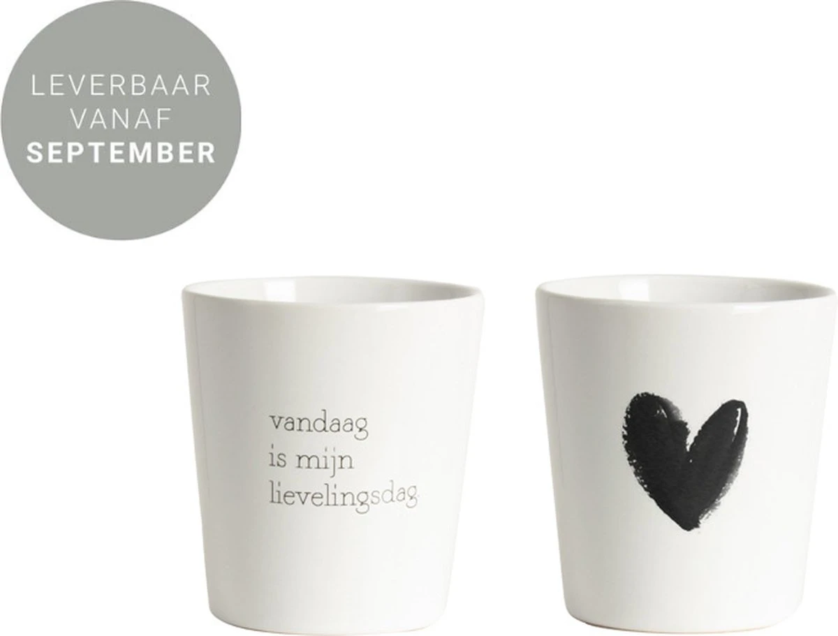 Gusta Mokje Hart-Vandaag Set A 2st Ø7,5x8cm 4 Gusta Mokje Hart-Vandaag Set A 2st Ø7,5x8cm - Afbeelding 2