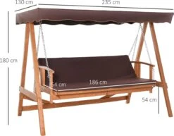 Outsunny Hollywoodschommel Hout Tuinschommel Schommelbank Ligfunctie 3 Personen 84A-185 12 Outsunny Hollywoodschommel Hout Tuinschommel Schommelbank Ligfunctie 3 Personen 84A-185 -Woonwinkel 1200x936