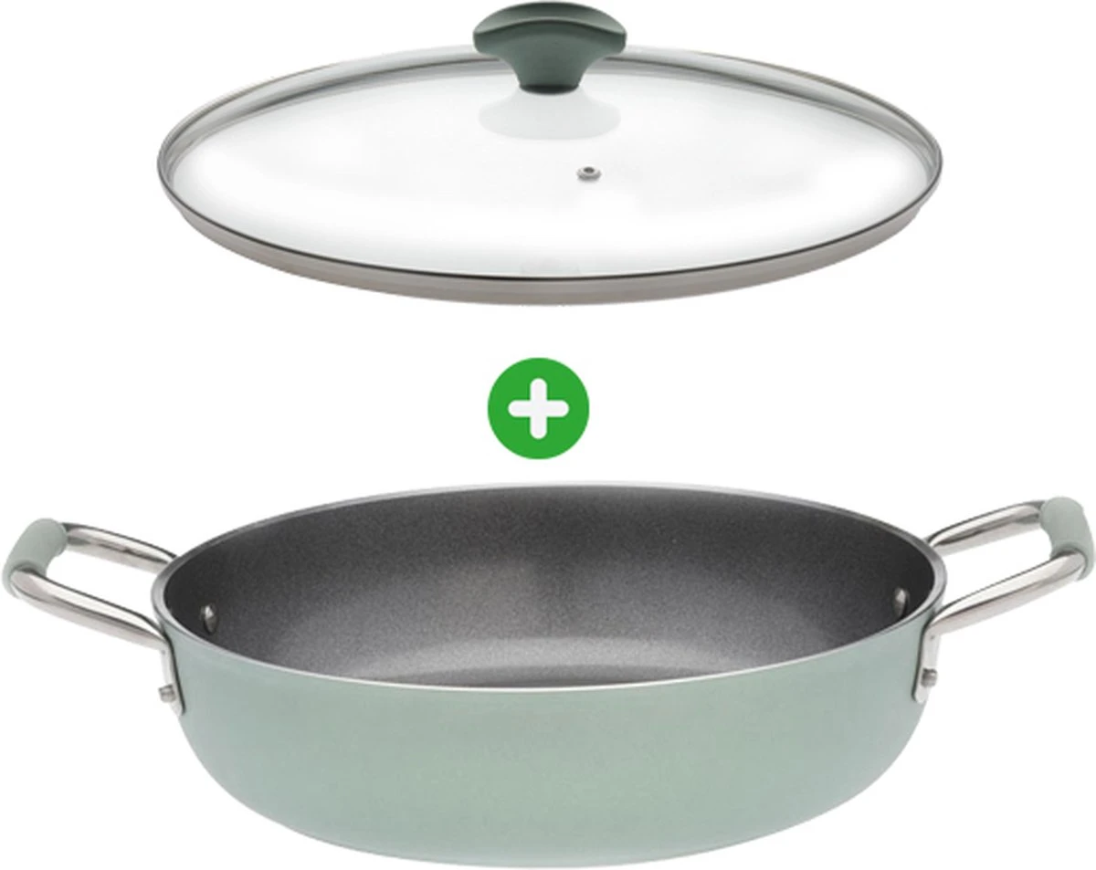 Primecook - Braadpan / Hapjespan Met Deksel - Ø 28 Cm - PFAS-vrij - Inductie - Ecoshield