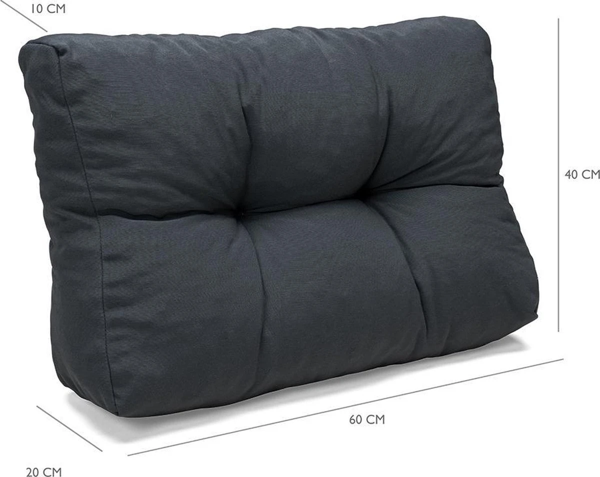 Palletkussen Basic Comfort Rugdeel Halve Pallet Lengte Grijs 60x40x10/20cm 5 Palletkussen Basic Comfort Rugdeel Halve Pallet Lengte Grijs 60x40x10/20cm - Afbeelding 3