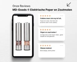 MD-Goods ® Elektrische Peper En Zoutmolen Set - Pepermolen - RVS - Cadeau - Restaurant Kwaliteit -Woonwinkel 1200x960 3