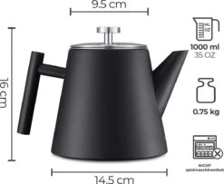 Silberthal - Theepot Met Filter - 1 L - RVS Dubbelwandig - Zwart - Cadeau 14 Silberthal - Theepot Met Filter - 1 L - RVS Dubbelwandig - Zwart - Cadeau -Woonwinkel 1200x986 1