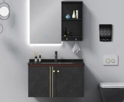 Aquathof, Zeepdispenser, Mat Zwart, 3 Kamer, 3 Reservoirs, 3x350ml, Hangend, Wandmontage -Woonwinkel 1200x988 3