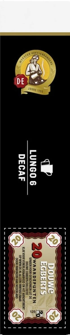 Douwe Egberts Lungo Decaf (6) - 10 X 20 Koffiecups -Woonwinkel 253x1200