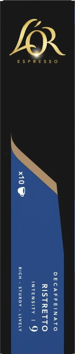 L'OR Espresso Ristretto Decaffeinato - Intensiteit 9/12 - 10 X 10 Capsules -Woonwinkel 255x1200 2