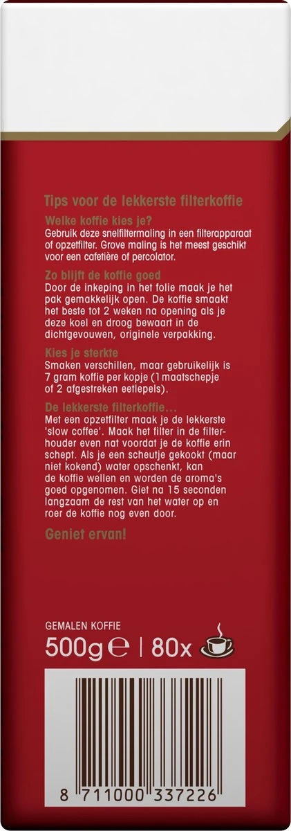 Douwe Egberts Aroma Rood Donker Filterkoffie - 6 X 500 Gram 5 Douwe Egberts Aroma Rood Donker Filterkoffie - 6 X 500 Gram - Afbeelding 4