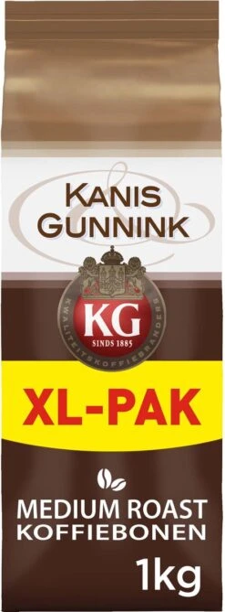 Kanis & Gunnink Medium Roast Koffiebonen - 4 X 1000 Gram - Voordeelverpakking -Woonwinkel 443x1200