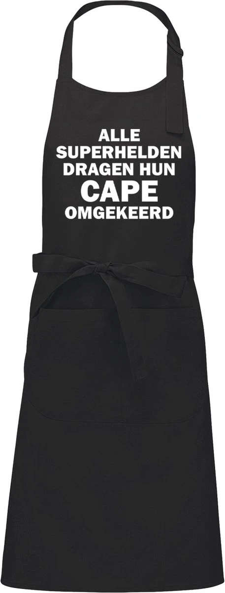 KARIBAN ALLE SUPERHELDEN DRAGEN HUN CAPE OMGEKEERD Herenschort - Zwart Met Witte Tekst - One Size (volwassenen) - Luxe Schort - Keuken | Barbeque | BBQ | Bedienings Schort - Grappige Teksten | Designs - Voor De Stoere Man - Verstelbaar - Cadeau 6 KARIBAN ALLE SUPERHELDEN DRAGEN HUN CAPE OMGEKEERD Herenschort - Zwart Met Witte Tekst - One Size (volwassenen) - Luxe Schort - Keuken | Barbeque | BBQ | Bedienings Schort - Grappige Teksten | Designs - Voor De Stoere Man - Verstelbaar - Cadeau - Afbeelding 4