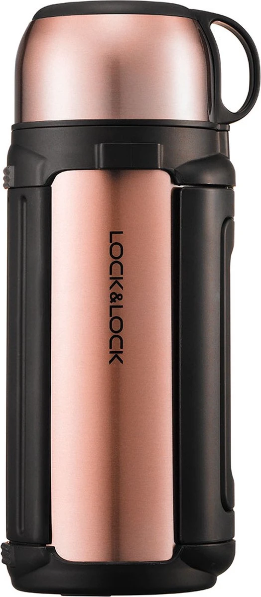 Lock&Lock Thermoskan - Isoleerkan - Thee En Koffie - Lekvrij - 1,5 Liter - RVS - Inklapbaar Handvat - Koper Roze 4 Lock&Lock Thermoskan - Isoleerkan - Thee En Koffie - Lekvrij - 1,5 Liter - RVS - Inklapbaar Handvat - Koper Roze - Afbeelding 2