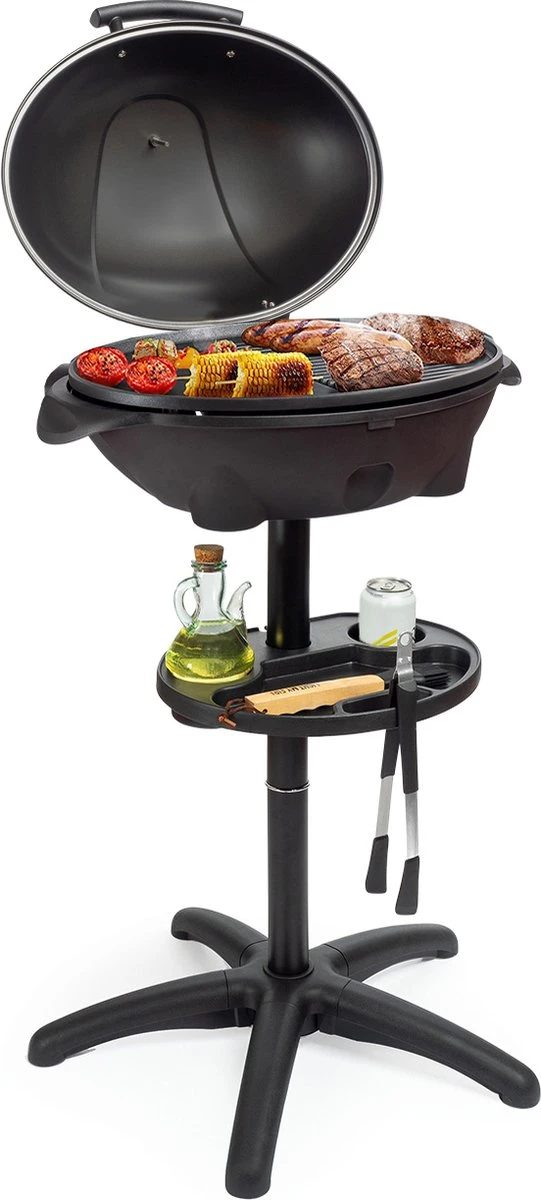 KitchenBrothers Elektrische BBQ - Met Grillplaat - Anti-aanbaklaag - Incl. Plank/Houders - Grilloppervlak 46,5x33,8cm - Tot 300°C - 2400W - Zwart 3 KitchenBrothers Elektrische BBQ - Met Grillplaat - Anti-aanbaklaag - Incl. Plank/Houders - Grilloppervlak 46,5x33,8cm - Tot 300°C - 2400W - Zwart
