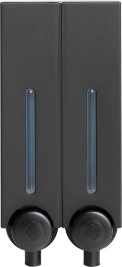 Aquathof, Zeepdispenser, Mat Zwart, 2 Kamer, 2 Reservoirs, 2x250ml - Hangend - Wandmontage -Woonwinkel 551x1200 3