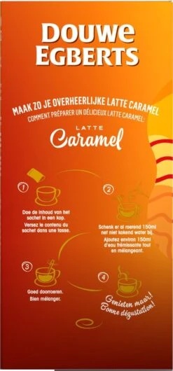 Douwe Egberts Verwenkoffie Latte Caramel Oploskoffie - 5 X 8 Zakjes -Woonwinkel 559x1200 2