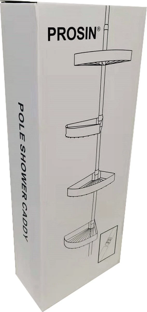 PROSIN® Telescopisch Doucherek - Shower Rack - Shower Caddy - Mat Zwart - Verstelbaar 108-274cm - 4 Lagen - Badkamerrek - Hoekrek - Opbergrek - Keukenrek - Kruidenrek - Keukenrek Staand 5 PROSIN® Telescopisch Doucherek - Shower Rack - Shower Caddy - Mat Zwart - Verstelbaar 108-274cm - 4 Lagen - Badkamerrek - Hoekrek - Opbergrek - Keukenrek - Kruidenrek - Keukenrek Staand - Afbeelding 3