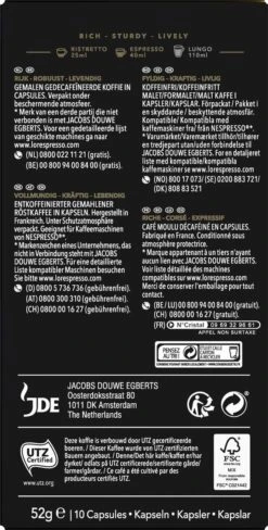 L'OR Espresso Ristretto Decaffeinato - Intensiteit 9/12 - 10 X 10 Capsules -Woonwinkel 607x1200 2