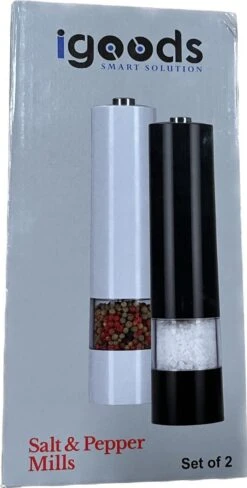 IGOODS Keramiek Elektrische Pepermolen En Zoutmolen - Pepermolen - Zoutmolen - 2 Stuks- Wit -Woonwinkel 607x1200