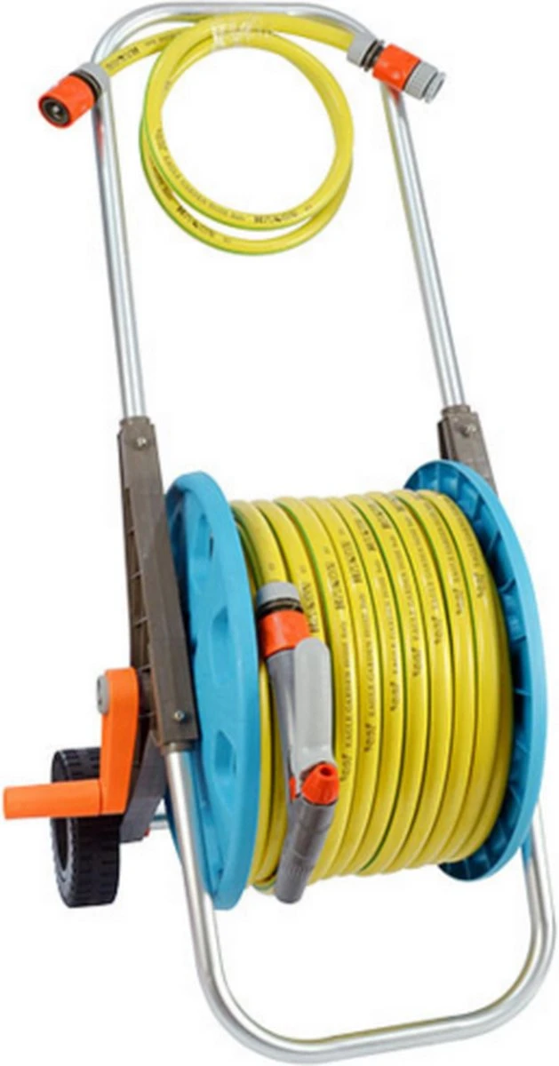 Slangenwagen Met 50 Meter Tuinslang | Eagle Garden | Incl. Spuitkopstuk En Connectors | Geel 3 Slangenwagen Met 50 Meter Tuinslang | Eagle Garden | Incl. Spuitkopstuk En Connectors | Geel