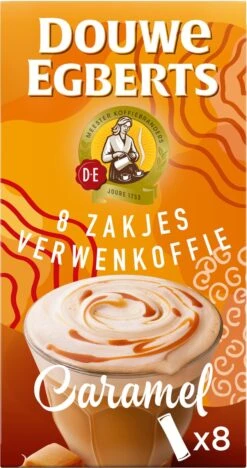 Douwe Egberts Verwenkoffie Latte Caramel Oploskoffie - 5 X 8 Zakjes -Woonwinkel 633x1200