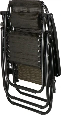 Springos Tuinstoel | Ligstoel | Opvouwbaar | Verstelbaar | Ergonomische Hoofdsteun | Bruin / Zwart -Woonwinkel 641x1200