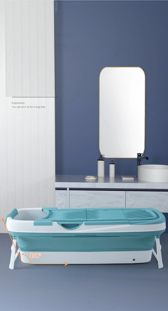Livista® - Opvouwbaar XXL Bad - Blauw - Zitbad - Inklapbaar - Bath Bucket - 158 CM LANG - XXL - Incl. Onderwater LED Lichten En Rugkussen 4 Livista® - Opvouwbaar XXL Bad - Blauw - Zitbad - Inklapbaar - Bath Bucket - 158 CM LANG - XXL - Incl. Onderwater LED Lichten En Rugkussen - Afbeelding 2