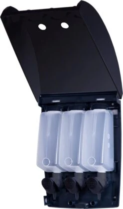 Aquathof, Zeepdispenser, Mat Zwart, 3 Kamer, 3 Reservoirs, 3x350ml, Hangend, Wandmontage -Woonwinkel 705x1200 7