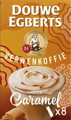 Douwe Egberts Verwenkoffie Latte Caramel Oploskoffie - 5 X 8 Zakjes -Woonwinkel 713x1200 2