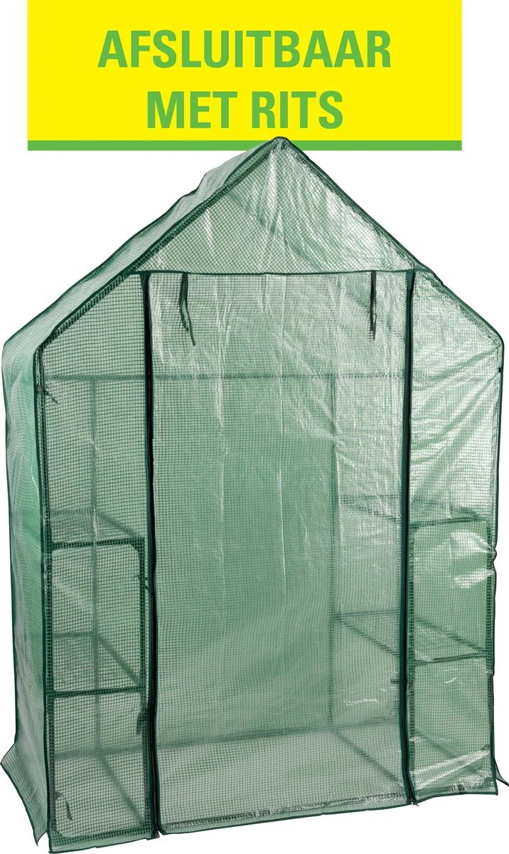 Kinzo Garden - Plastic Broeikas - Serre Van Meerdere Verdiepingen - 143 X 73 X 195 - Groen 4 Kinzo Garden - Plastic Broeikas - Serre Van Meerdere Verdiepingen - 143 X 73 X 195 - Groen - Afbeelding 2