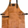 Leren Schort – Soepel Licht Bruin Leer - Barbecueschort - Kokschort - Kookschort – Keukenschort Man – 81 X 56 Cm -Woonwinkel 739x1200