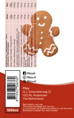 Fitcy | Koffiesiroop | Gingerbread | Barista Syrup | Zero | Vegan | Vetvrij | Suikervrij | Keto-vriendelijk | Koffie | Siroop | MET DOSEERPOMP | 1L -Woonwinkel 759x1200 1