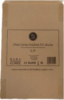 Buxibo - 50 Meal Prep Bakjes - Salade/Lunch Box - Diepvriesbakjes - Vershoudbakjes - Plastic Bakjes Met Deksel - Vershouddoos - Magnetron Vaatwasser Bestendig - 24 Oz/0.7 Liter Inhoud - Herbruikbaar - Kunststof - BPA Vrij - Zwart -Woonwinkel 774x1200