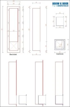 SAAR -Inbouw Toilet Reserve Rolhouder RVS - Met - MAT ZWART - Inzetstuk , (uitneembaar) -72 X 20 X 13 Cm - Inbouwdiepte 12 Cm -Woonwinkel 788x1200