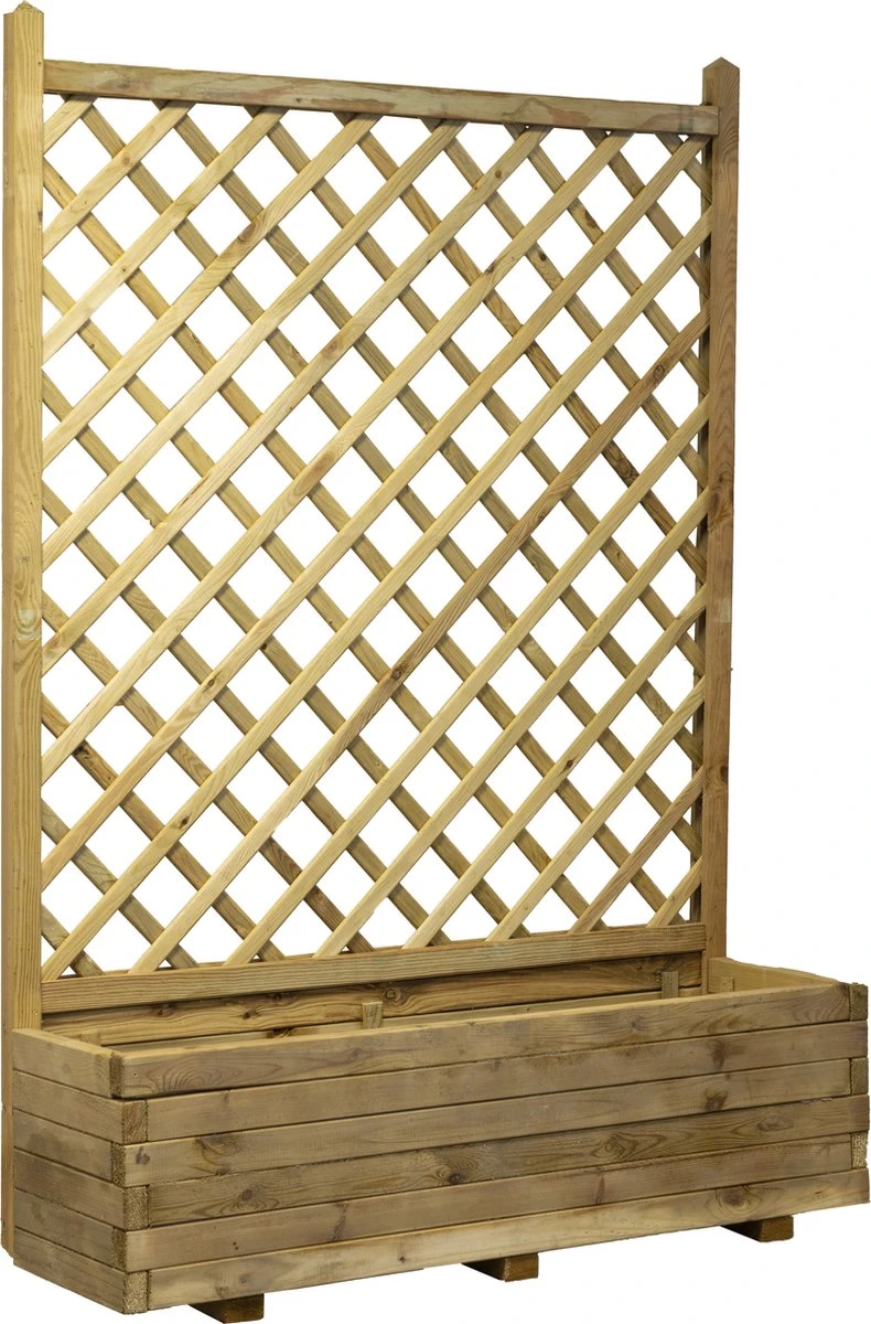 Bloembak Met Trellis | 120x40x170 Cm | Grenen | Geïmpregneerd 4 Bloembak Met Trellis | 120x40x170 Cm | Grenen | Geïmpregneerd - Afbeelding 2