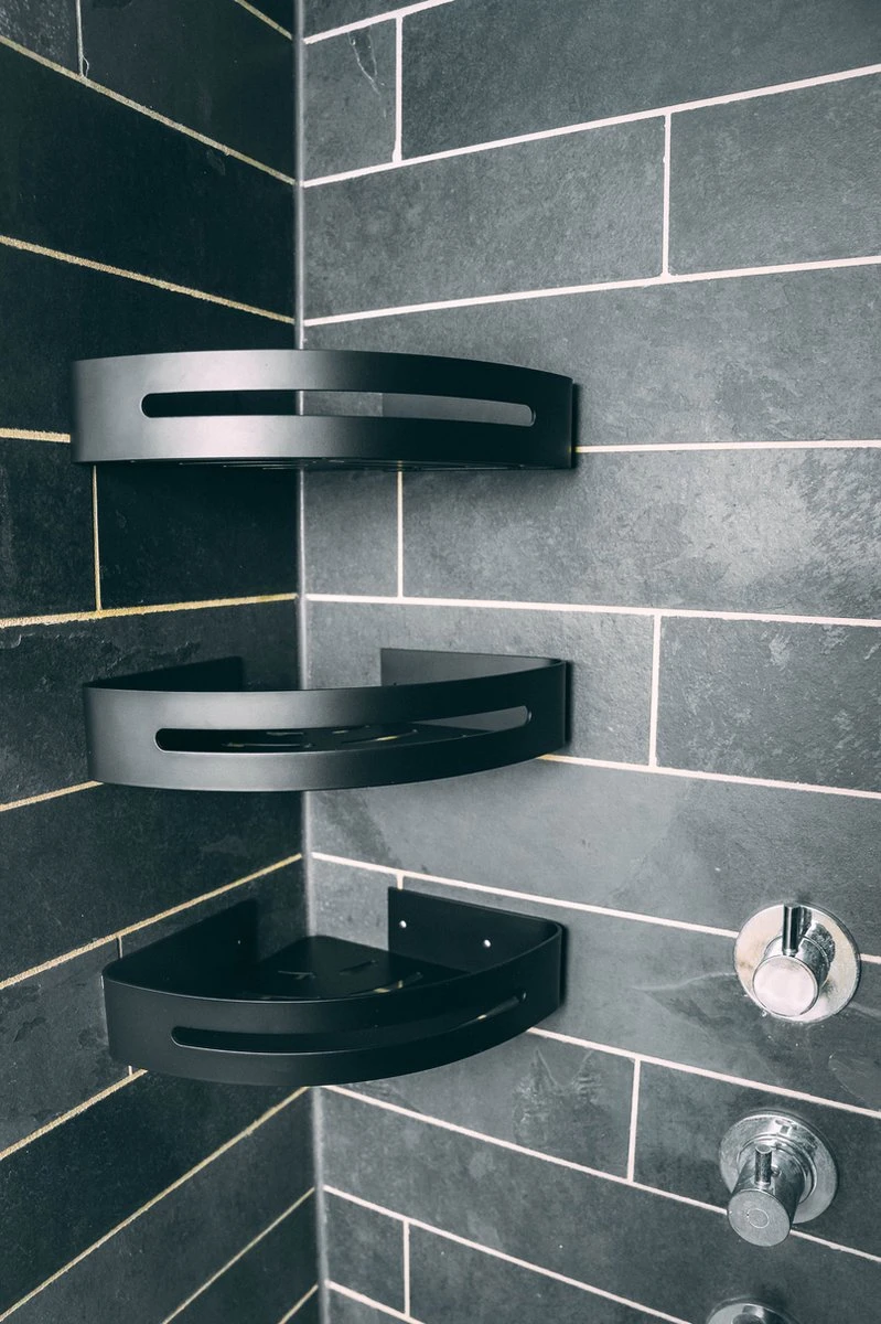 Sens Design Doucherekjes Set Van 3 - Doucherek Zonder Boren - Zwart 10 Sens Design Doucherekjes Set Van 3 - Doucherek Zonder Boren - Zwart - Afbeelding 8