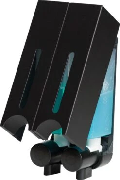 Aquathof, Zeepdispenser, Mat Zwart, 2 Kamer, 2 Reservoirs, 2x250ml - Hangend - Wandmontage -Woonwinkel 800x1200 126