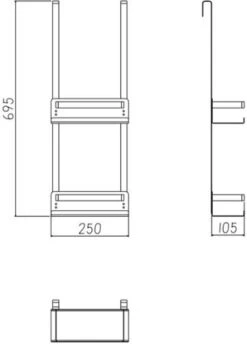 VDN Stainless Doucherek Zonder Boren - Doucherek Hangend - Doucherek Zwart - RVS - Doucherek Aan Douchewand - 2 Laags -Woonwinkel 862x1200 5