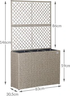Casaria Polyrattan Bloembak – 3 Bakken Klimophek - Crème -Woonwinkel 876x1200 3