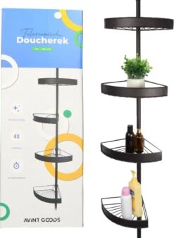 Avint Goods Telescopisch Doucherek Zonder Boren – 4 Laags Badkamerrek Staand – Douche Rek Hoekrek – Zwart 16 Avint Goods Telescopisch Doucherek Zonder Boren – 4 Laags Badkamerrek Staand – Douche Rek Hoekrek – Zwart -Woonwinkel 878x1200 1