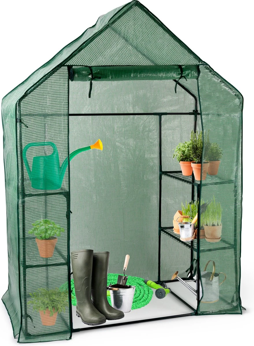 Kinzo Garden - Plastic Broeikas - Serre Van Meerdere Verdiepingen - 143 X 73 X 195 - Groen 3 Kinzo Garden - Plastic Broeikas - Serre Van Meerdere Verdiepingen - 143 X 73 X 195 - Groen