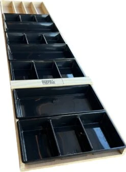 Sjoelbak - Borrelsjoelbak - Hapjesplank - Borrelplank - Mini Sjoelbak 120 Cm Met Zwarte Bakjes - Kleine Sjoelbakken -Woonwinkel 882x1200