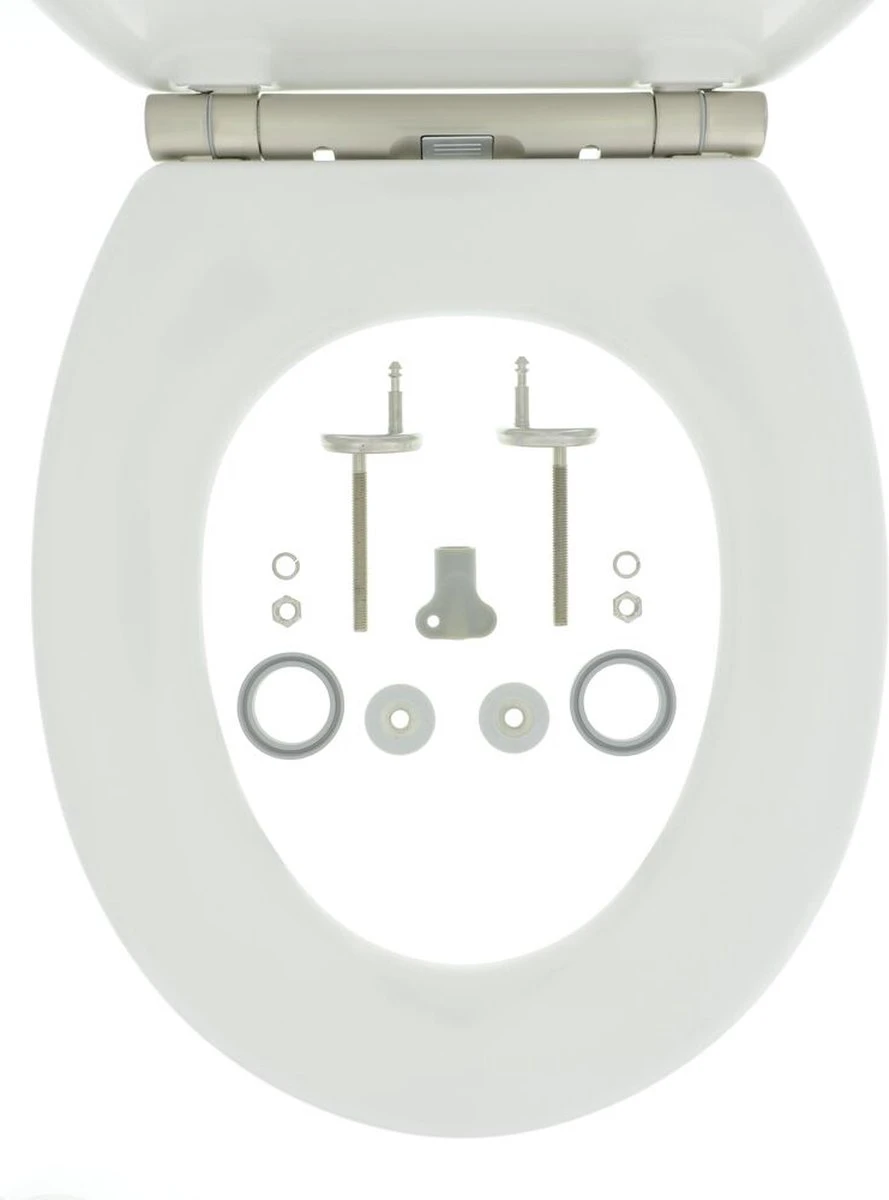 Tiger Boston - Toiletbril - WC Bril - Duroplast - Wit / RVS Geborsteld 11 Tiger Boston - Toiletbril - WC Bril - Duroplast - Wit / RVS Geborsteld - Afbeelding 9