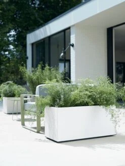 Elho Vivo Matt Finish Lang Wielen 90 - Grote Staande Plantenbak Voor Binnen & Buiten - Gemaakt Van Gereycled Plastic - L 39 X W 88 X H 41 Cm - Wit -Woonwinkel 900x1200 17